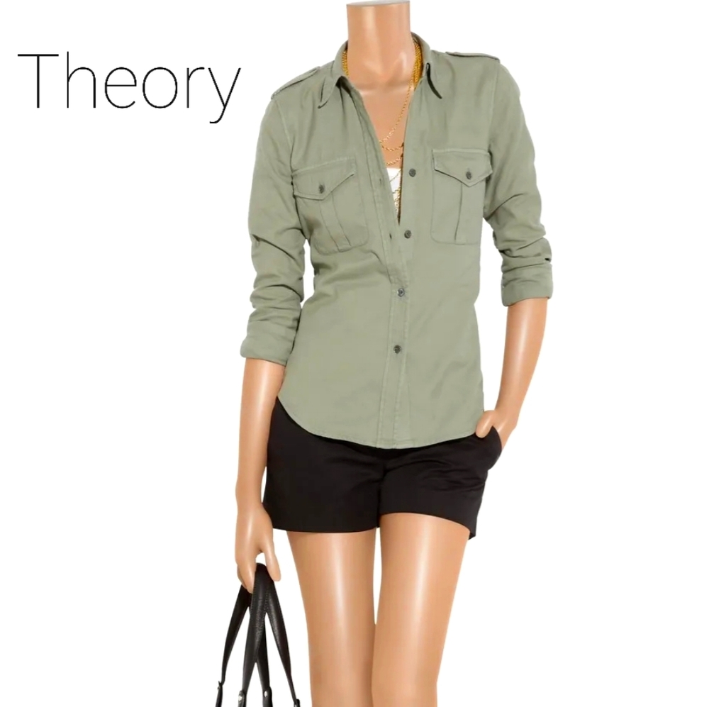 Theory Militay Shirt Moss Green Shirt M